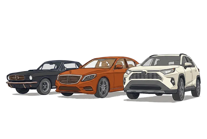 Gamma di automobili classiche, premium e SUV